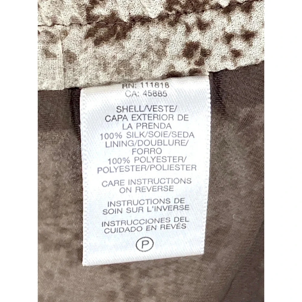 Michael Kors Silk Snakeskin Asymmetrical Hem Skirt Women L Brown Boho Flowy Chic